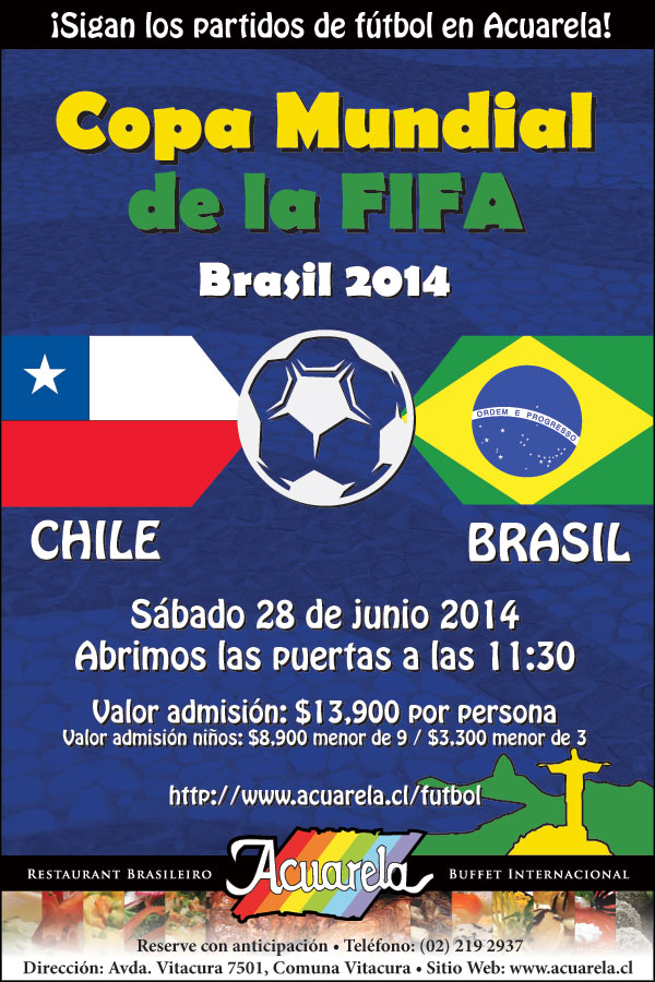Brasil vs Chile 2014 en Acuarela